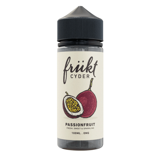 Frukt cyder passionfruit, a fresh, sweet & sparkling 100ml e-liquid available at dispergo vaping uk
