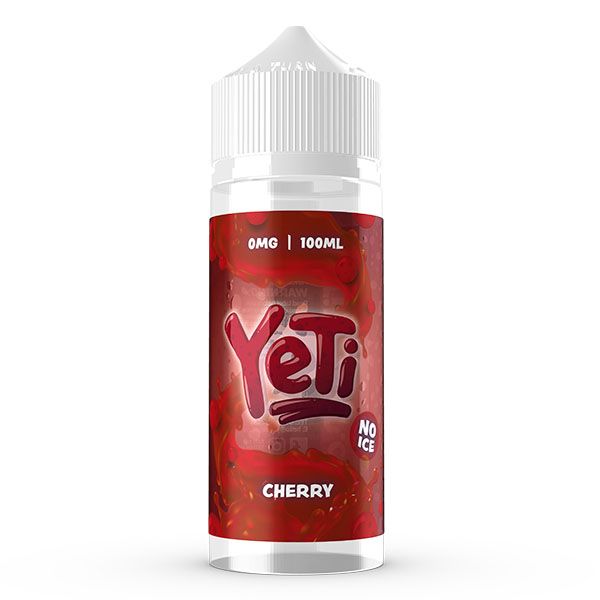 100ml bottle of cherry flavoured e-liquid by yeti available at dispergo vaping uk