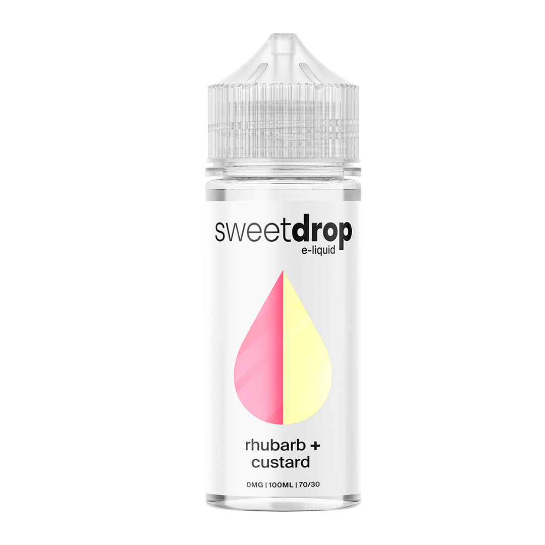 Sweet drop e-liquid rhubarb & custard 100ml 70/30 shortfill e-liquid available at dispergo vaping uk