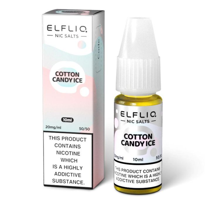 Elfliq Nic Salts 10ml 50/50 20mg Cotton Candy Ice Available At Dispergo Vaping UK