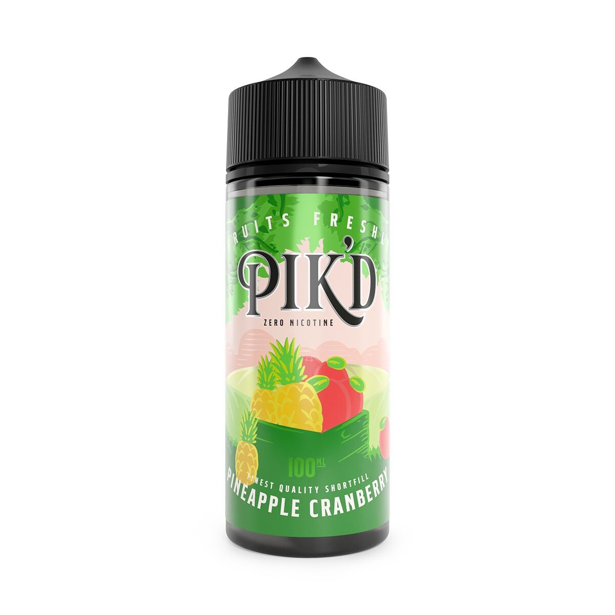 Pik'd 100ml shortfill e-liquid pineapple & cranberry available at dispergo vaping uk