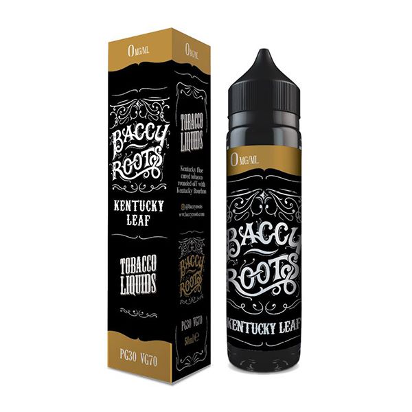 Kentucky leaf 50ml shortfill e-liquid in the baccy roots range available at dispergo vaping uk