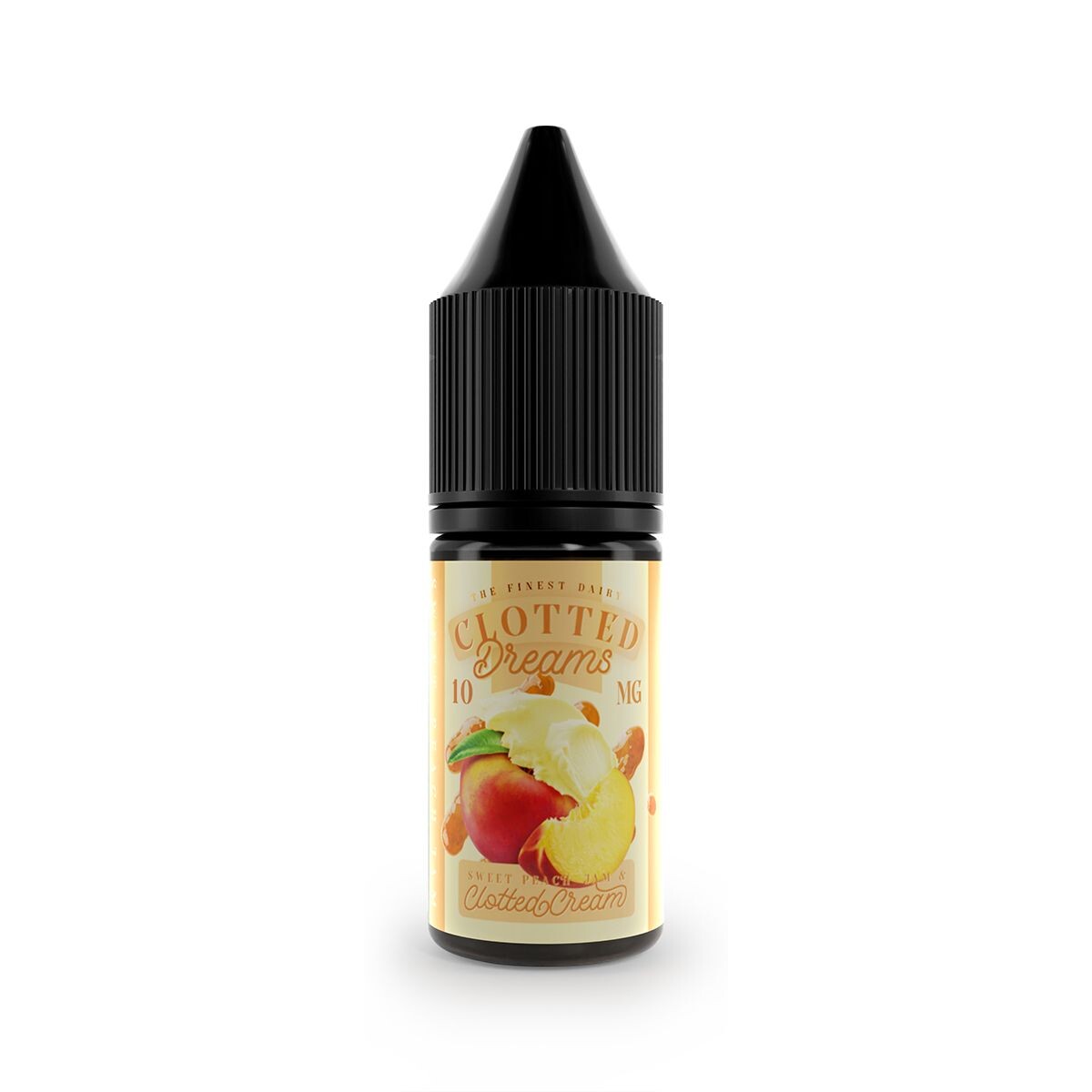 sweet peach jam and clotted cream flavour e-liquid nicotine salt by clotted dreams