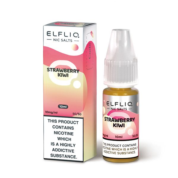 Elfliq nic salts 10mg 50/50 10ml in strawberry kiwi available at dispergo vaping uk