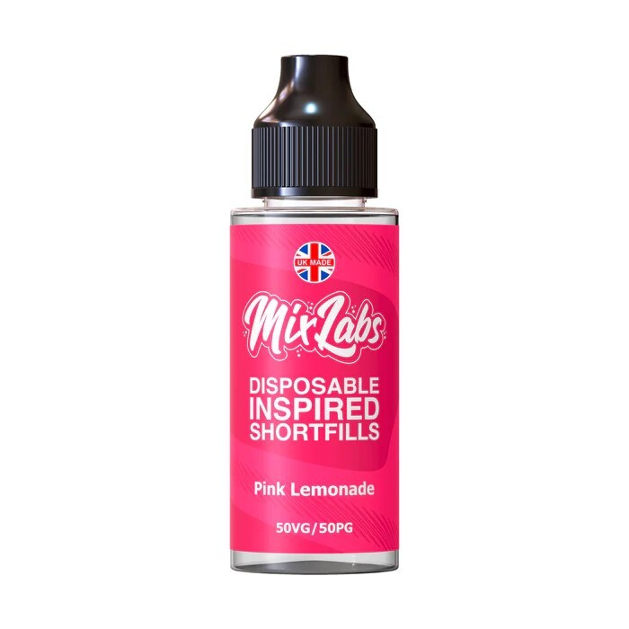 Mix Labs Disposable Inspired Shortfills 100ml 50/50 E-Liquid In Pink Lemonade, Available At Dispergo