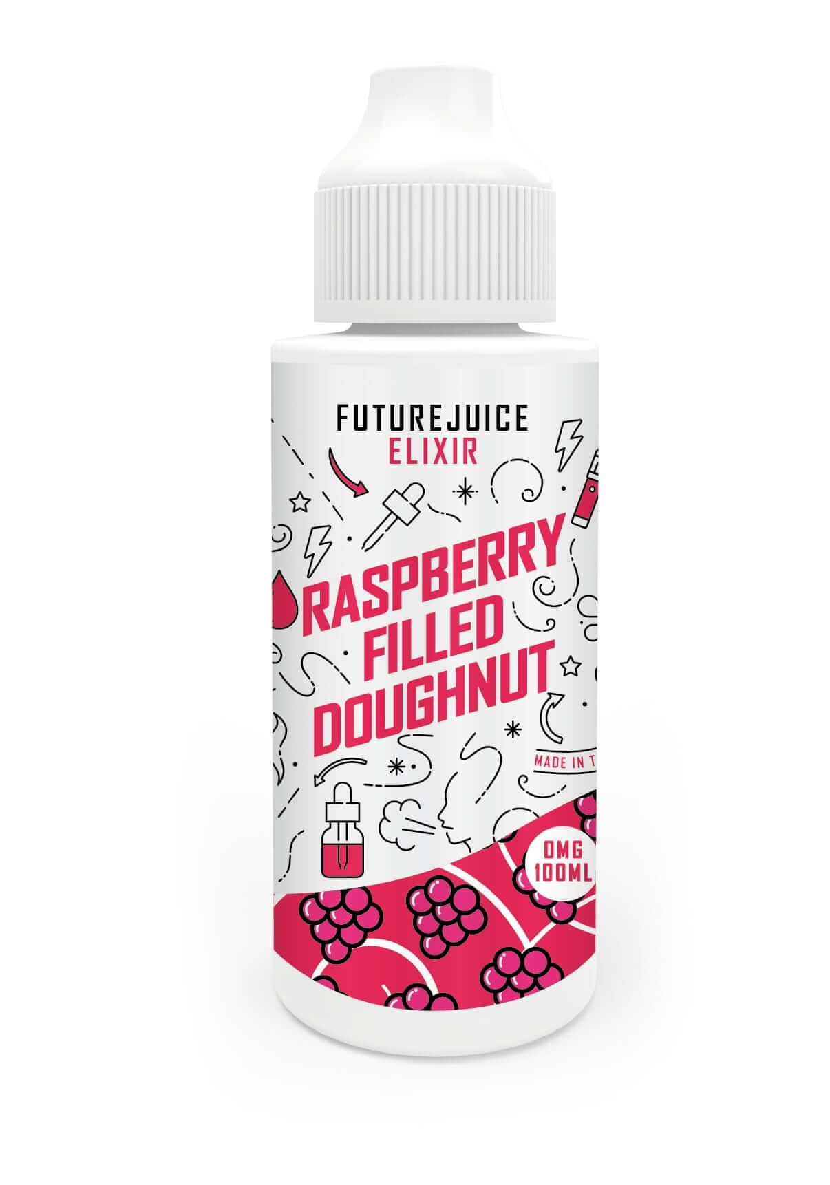 Future Juice Raspberry Filled Doughnut Shortfill Eliquid Now Available at Dispergo Vaping UK