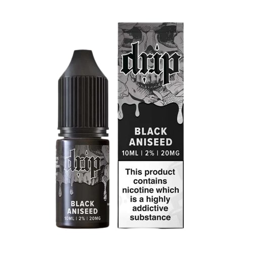 Drip black aniseed 10ml 20mg nic salt available at dispergo vaping uk